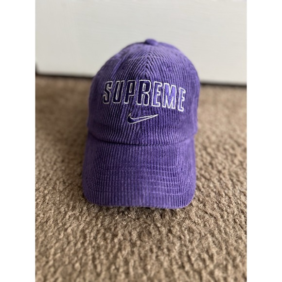 Supreme x Nike SS22 Arc Corduroy 6-Panel Cap Purple